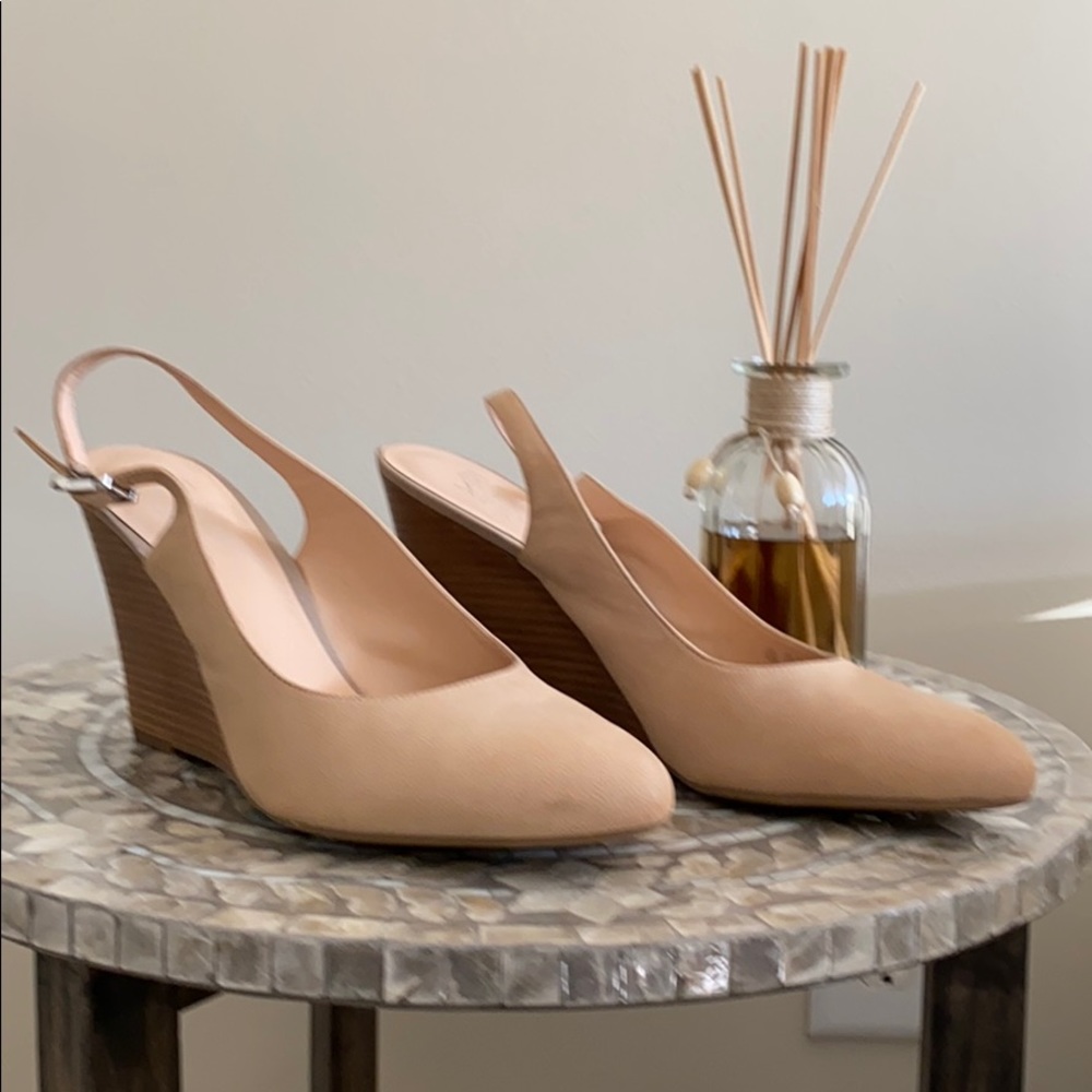 NEW Franco Sarto tan leather wedges- Size 12